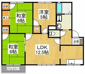 北浦第二ハイツ【2階】の間取り