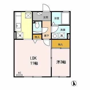 ブランコート ウィル【1階】の間取り