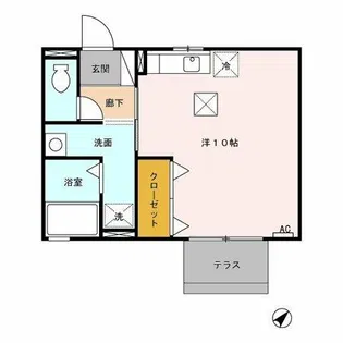 アクアヒルズ【1階】の間取り