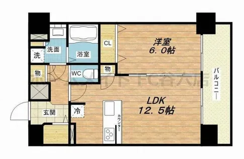 プレサンスOSAKA DOMECITYビーツ【13階】の間取り