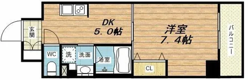ボヌール梅田【5階】の間取り