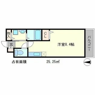 コモドハイツ・クゥ【2階】の間取り