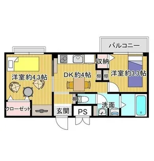 ロードアップ牧野【2階】の間取り