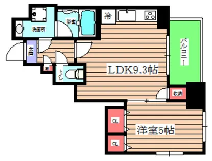 クルーヴェルチュ扇町公園【8階】の間取り