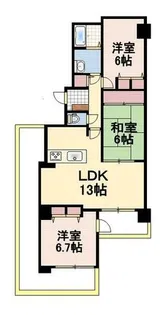 スカイハイツ甚目寺【7階】の間取り
