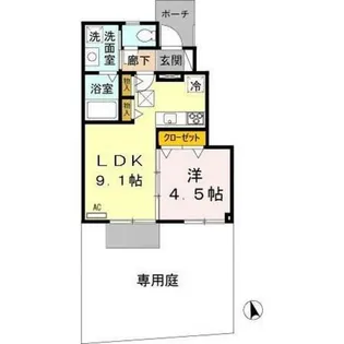 ラフィーネ林Ⅲ【1階】の間取り