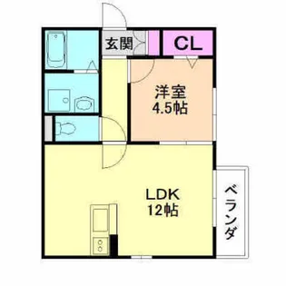 大阪府豊中市岡町北2丁目【アパート】の間取り