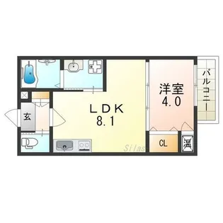 GRANDIR堺七道【1階】の間取り