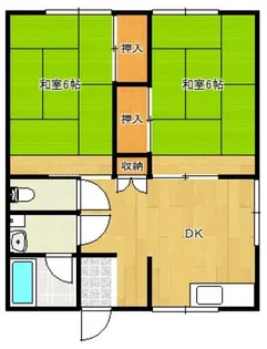 プライマリー下到津【102号室】の間取り
