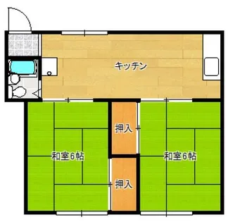 プライマリー下到津【206号室】の間取り