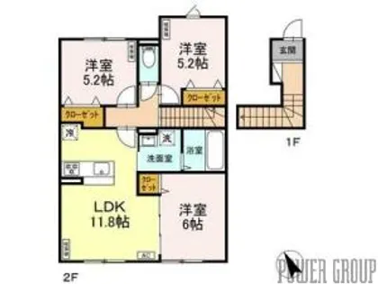 with sky H(ウィズスカイ)【2階】の間取り