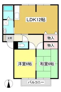 グランデージ双太パーク【202号室】の間取り