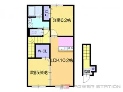 クラージュマロンC【2階】の間取り