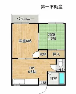 ハイツロクバンカン【1階】の間取り