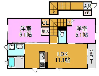 Luire・シャーメゾン【2階】の間取り