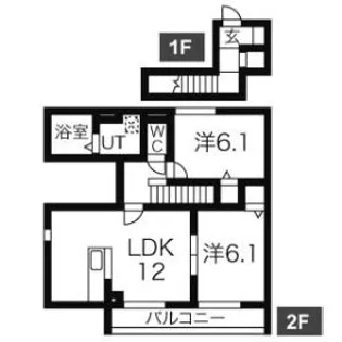 メゾンちかま【201号室】の間取り