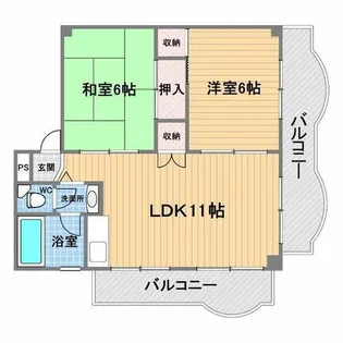 甲子園ローズハイツ【4階】の間取り