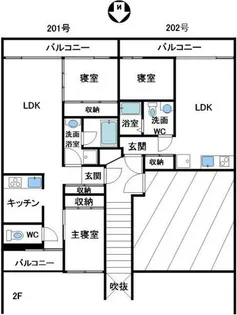 五葉松公園前住宅【2階】の間取り