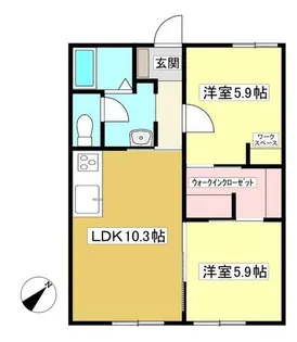フォーレス西田B棟【1階】の間取り
