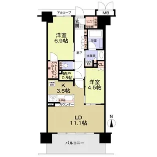 ローレルスクエア東花園614号【614号室】の間取り