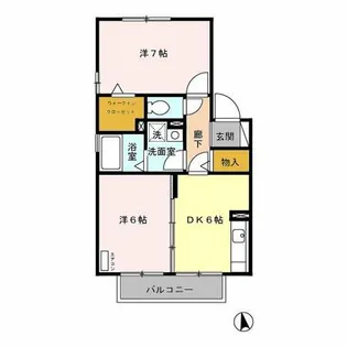 ヴィラ・ルージュ【203号室】の間取り