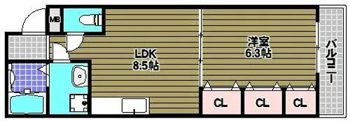 フジパレス草尾【2階】の間取り