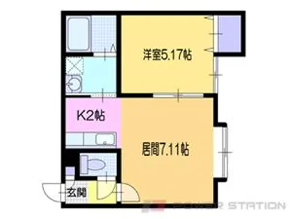 ドミール小樽【2階】の間取り