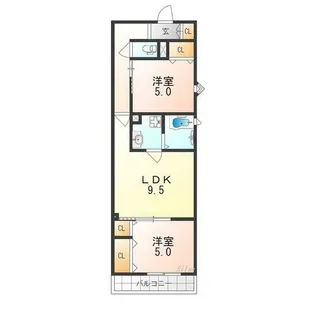 クリエオーレ観月橋【2階】の間取り
