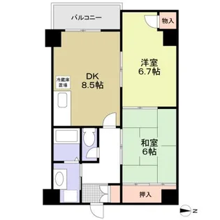 エスペランサ西杉【605号室】の間取り