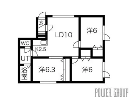 ビンティーノ松ヶ枝【3階】の間取り
