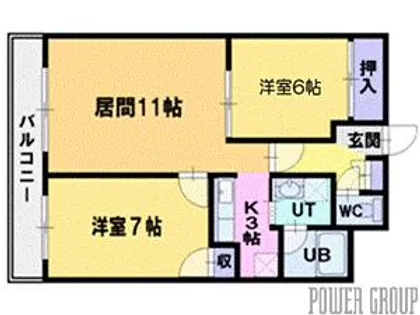 ロックパディ【3階】の間取り