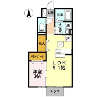 YMC駈上【1階】の間取り