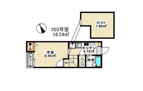 プレミール博多【203号室】の間取り