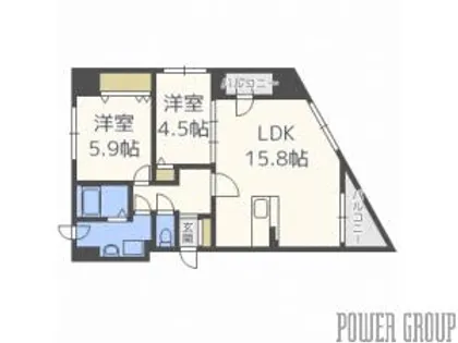 レジェンドコート琴似【4階】の間取り