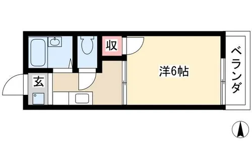 ウイング天花寺【101号室】の間取り