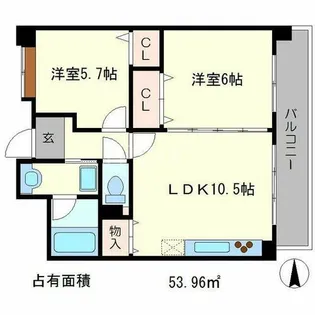 ベリエ茶五【2階】の間取り