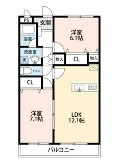 クローバー神明【305号室】の間取り