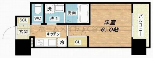 エスリード難波ザ・ゲート【14階】の間取り
