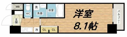 アドバンス大阪フェリシア【10階】の間取り