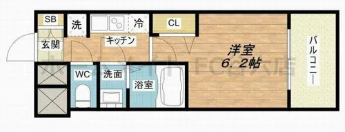 プレサンスOSAKA DOMECITYビーツ【10階】の間取り