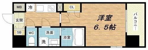 エスリード谷町六丁目レジデンス【2階】の間取り