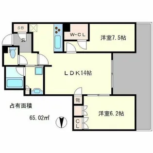 プレージア京都聖護院ノ邸【1階】の間取り