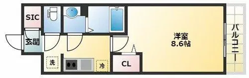 J-ARC天王寺EAST【4階】の間取り