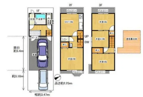 大阪府寝屋川市点野1丁目【一戸建】の間取り
