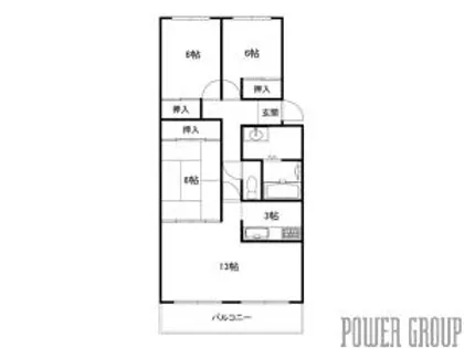 サーム桜1丁目弐番館【3階】の間取り