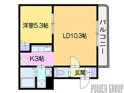 ウエストヴィラ【4階】の間取り