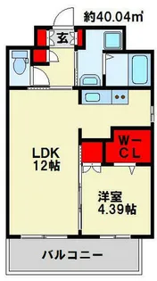 フェリシエ京町【905号室】の間取り