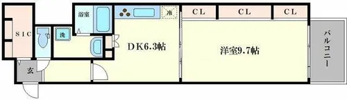 プレサンス堺筋本町駅前【3階】の間取り