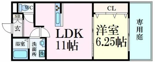 MISTRAL姫路南【1階】の間取り