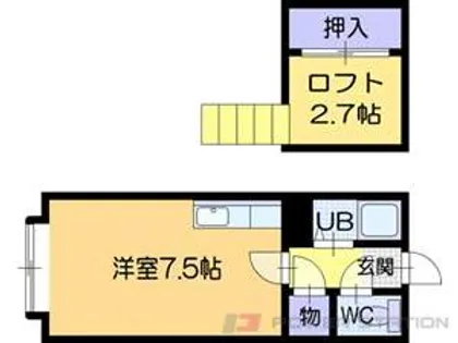 キャッスルロックアパートメント【1階】の間取り